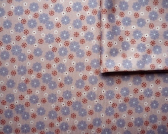 Tyg 70-tals Polyester, Rosa, Lila, Blommigt, Mönstrat, Material, Textilier