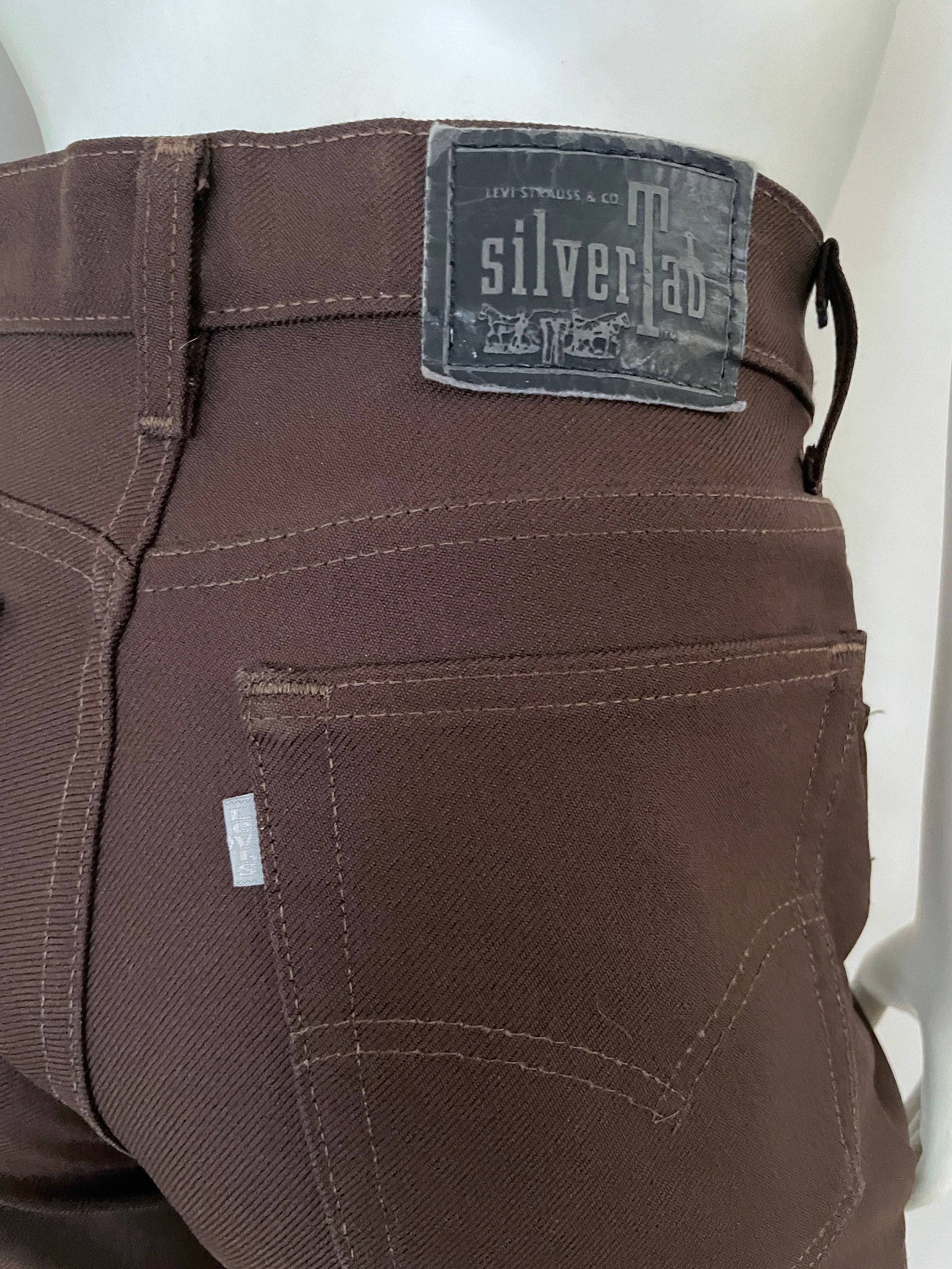 90's Levi's Silvertab USA, Brown, Polyester, Flare Pant (size 10