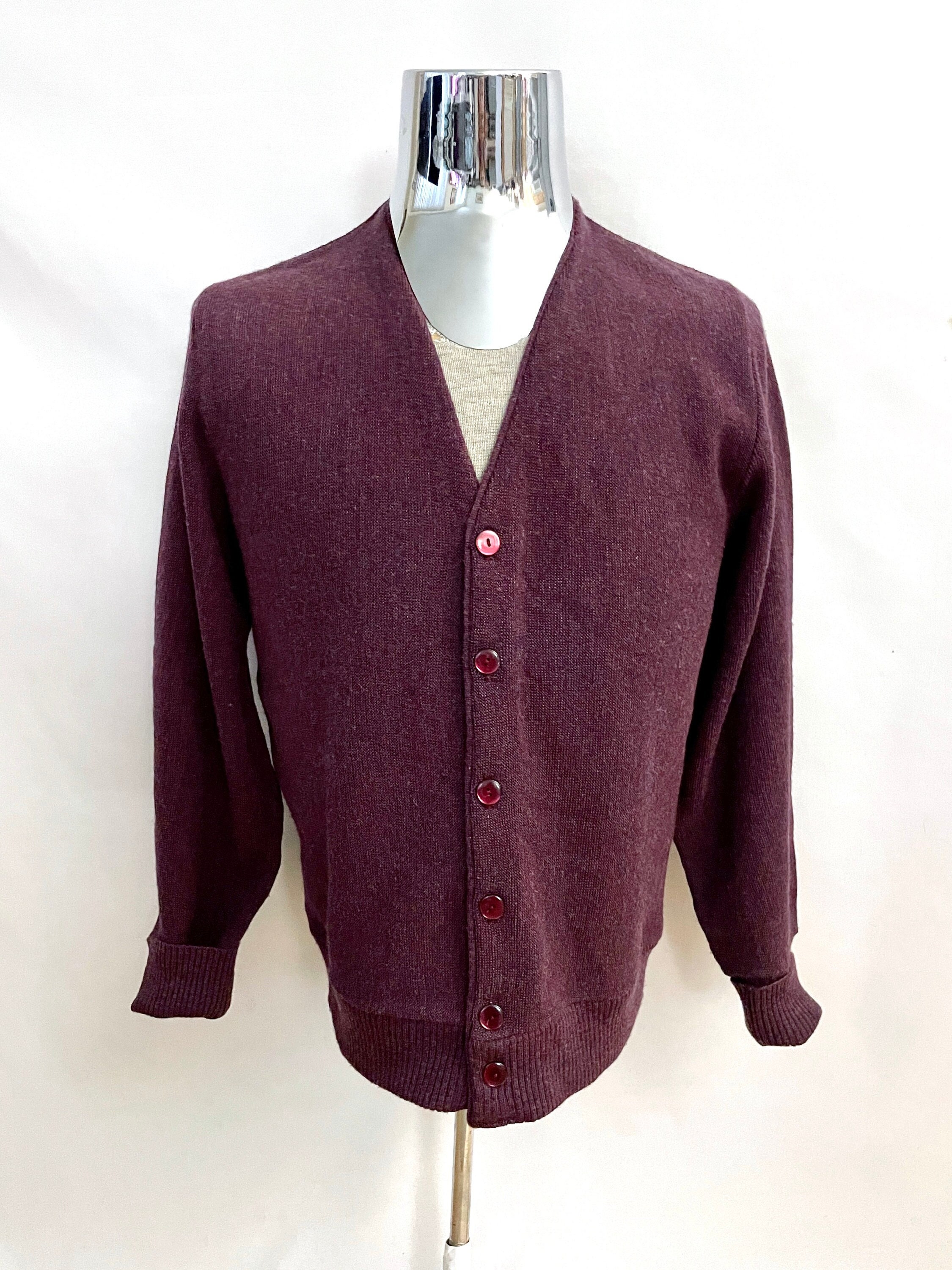 Vintage 80's Purple, Cardigan Sweater by Robert Bruce (M) - Etsy