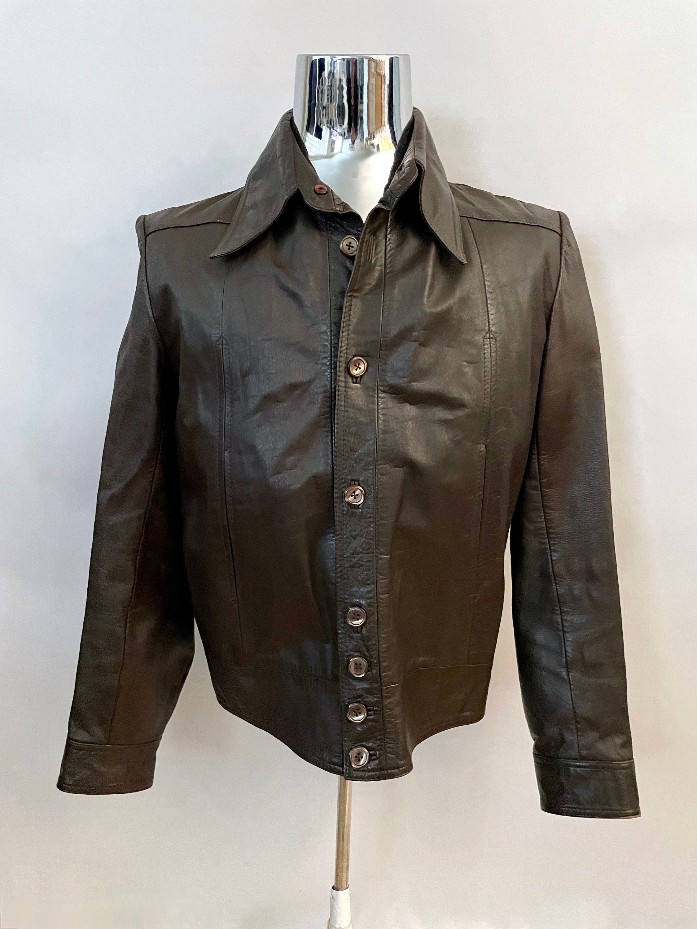 1970s Leather Jacket - Etsy