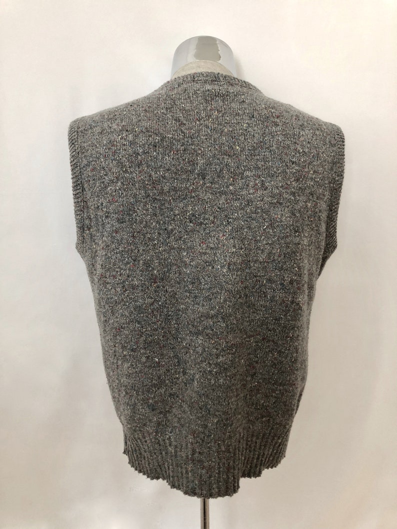 Vintage Men/'s 80/'s Wool Blend Sweater Vest by Royal Knight Gray XL