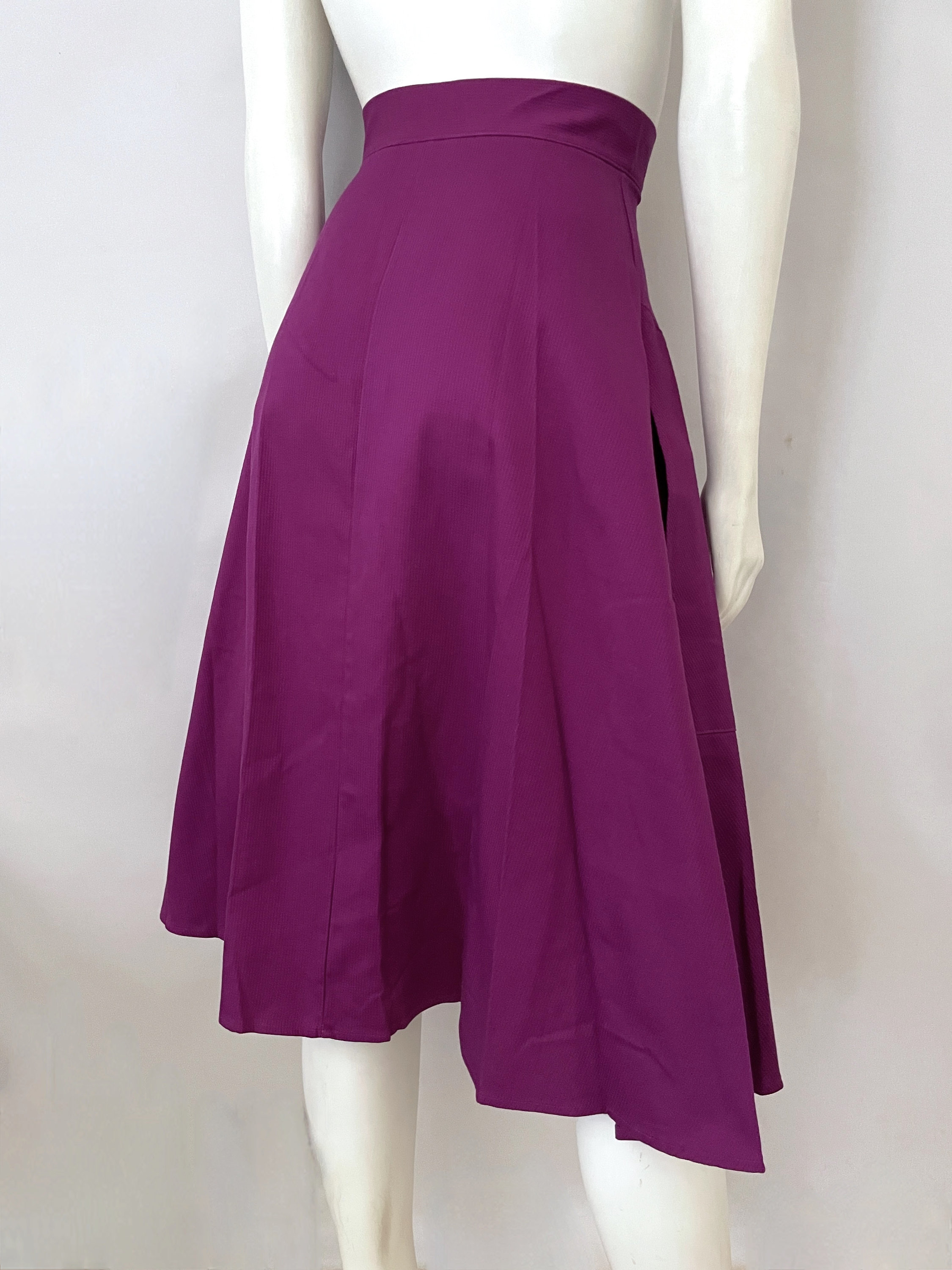 Purple Long Velvet Skirt, Swing Velvet Skirt, High Waisted