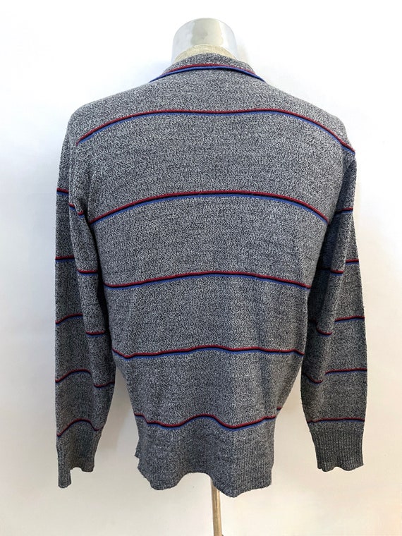 Vintage 80's Gray, Striped, Sweater by Sparetime … - image 7