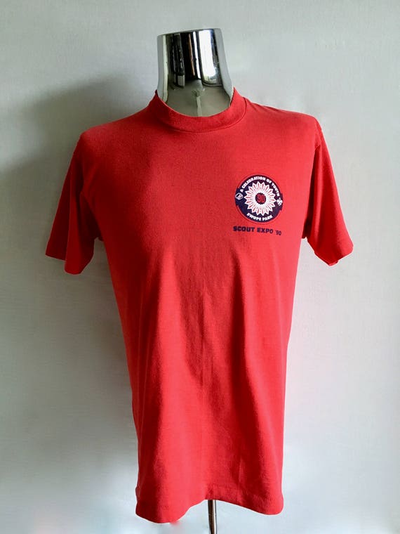 Vintage 90's Scouts Expo, T Shirt, Red, Short Slee