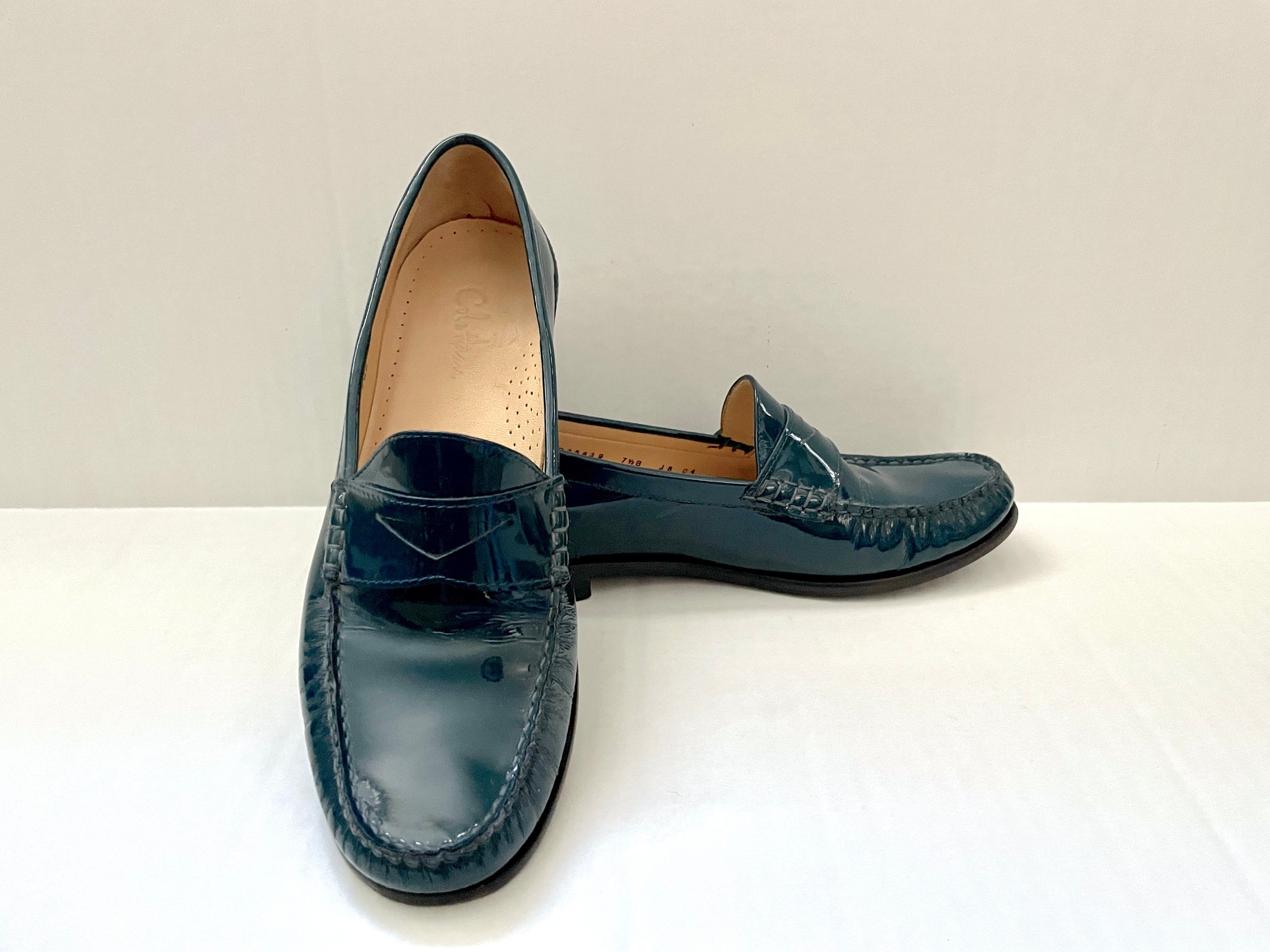 Y2K Cole Haan, Navy, Patent Leather, Penny Loafers (size 7 1  display picture 3