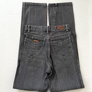 Vintage 80&#39;s Brittania Jeans, Gray, High Waisted, Straight Leg, Denim (Size 2)