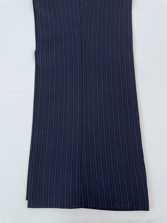 Vintage 60's Navy Blue, Bootcut, Striped Pants (W… - image 8