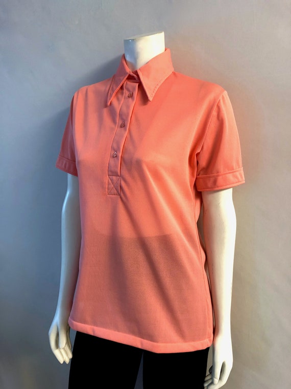 Vintage 60's Peach, Blouse, Short Sleeve by White… - image 4