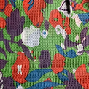 Vintage Fabric 60's Mod, Floral, Cotton, Polyester, Material, Textiles (1.3 Yards)