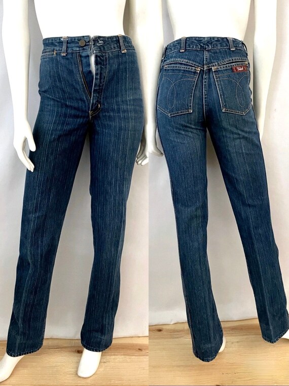Vintage 80's Vidal Jeans, High Waisted, Straight … - image 1