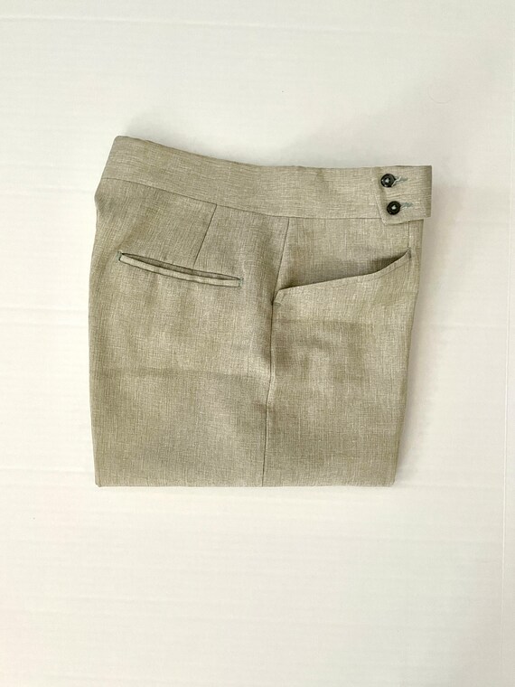 Vintage 70's Green, Straight Leg, Polyester, Pant… - image 9