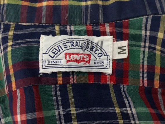 Vintage 70's Levi's, Plaid Shirt, Button Down, Lo… - image 5