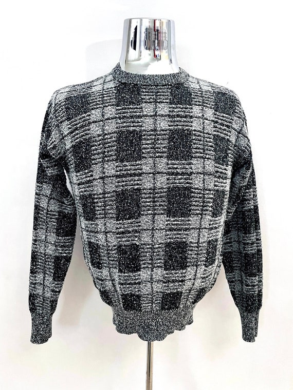 Checkered sweater vintage hotsell