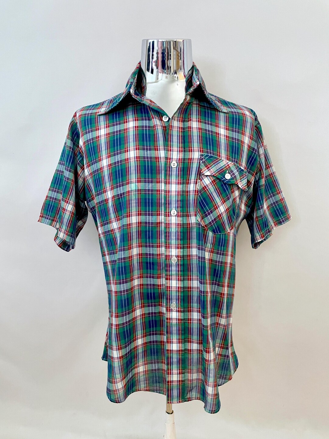 Chemise Homme Vintage Levi's Manches Courtes - Coton, Taille M, Multicolore, Occasion Bon état