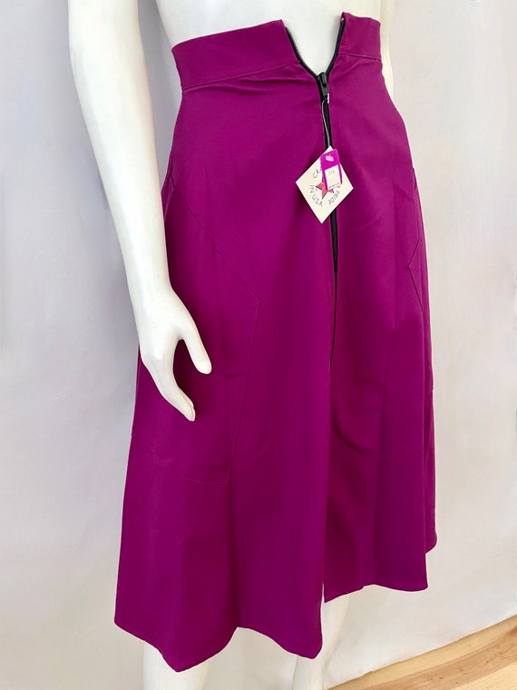 Vintage 80's Purple, Zipper, Knee Length, Skirt by Gazelle