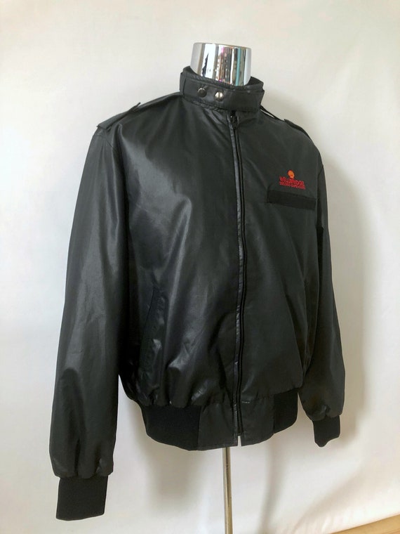 Vintage 80's Deadstock, Black, Zip Up, Jacket, Wi… - image 2