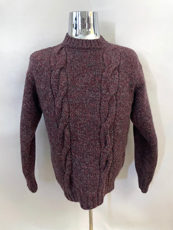 Vintage 80's Benetton, Shetland Wool, Cable Knit, 