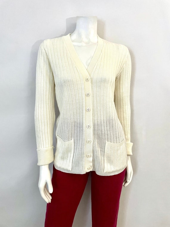 Vintage 70's Rosanna, Off White, Cardigan Sweater 