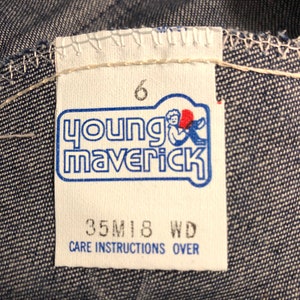 Vintage Unisex Kids 70's Deadstock, Young Maverick, Denim, Dark Wash, Jeans 6 image 6