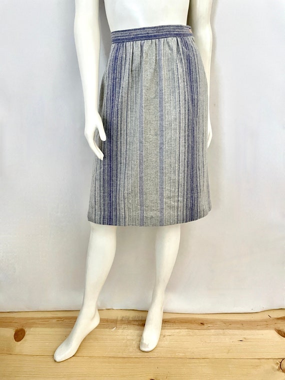 Vintage 70's Gray, Purple, Striped Wool Blend, Ski