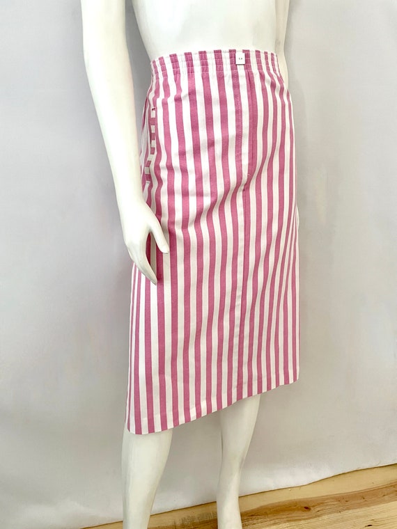 Vintage 80's Jantzen, Pink, White, Striped, Skirt… - image 3