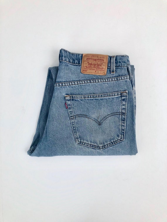 Vintage 90's Levi's 550 Jeans, Relaxed Fit, Red T… - image 1