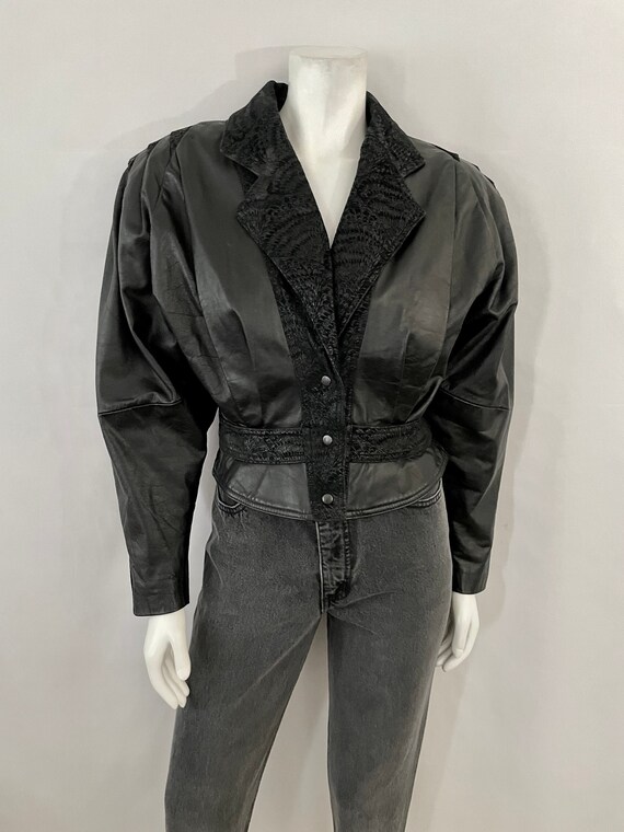 Vintage 80's Black Leather Jacket Fully Lined Dolman - Etsy