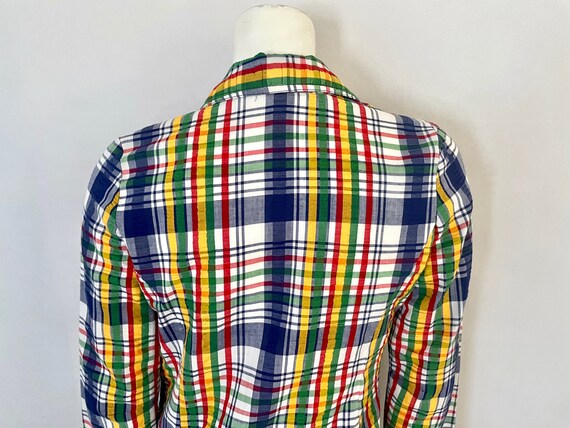 Vintage 70's Campus Casuals Rainbow Plaid Jacket … - image 9