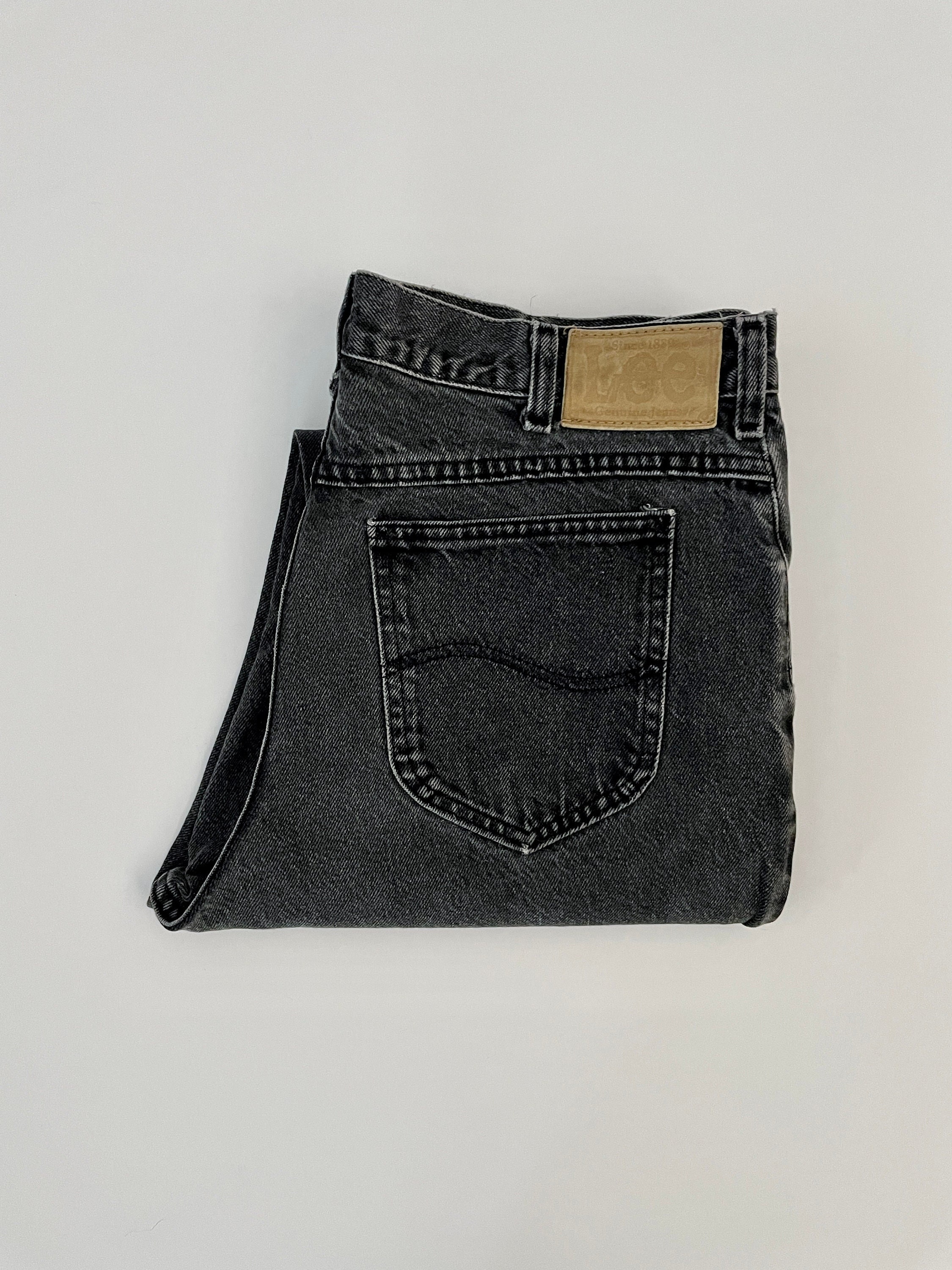 Vintage 80's Lee Jeans Black Straight Leg Denim W35 - Etsy UK