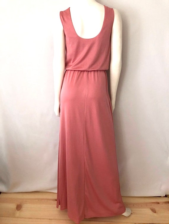 Vintage 70's Mauve, Maxi Dress, Full Length, Slee… - image 7