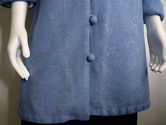 Vintage 60's Blue, Fully Lined, Wool Blend Coat (… - image 3