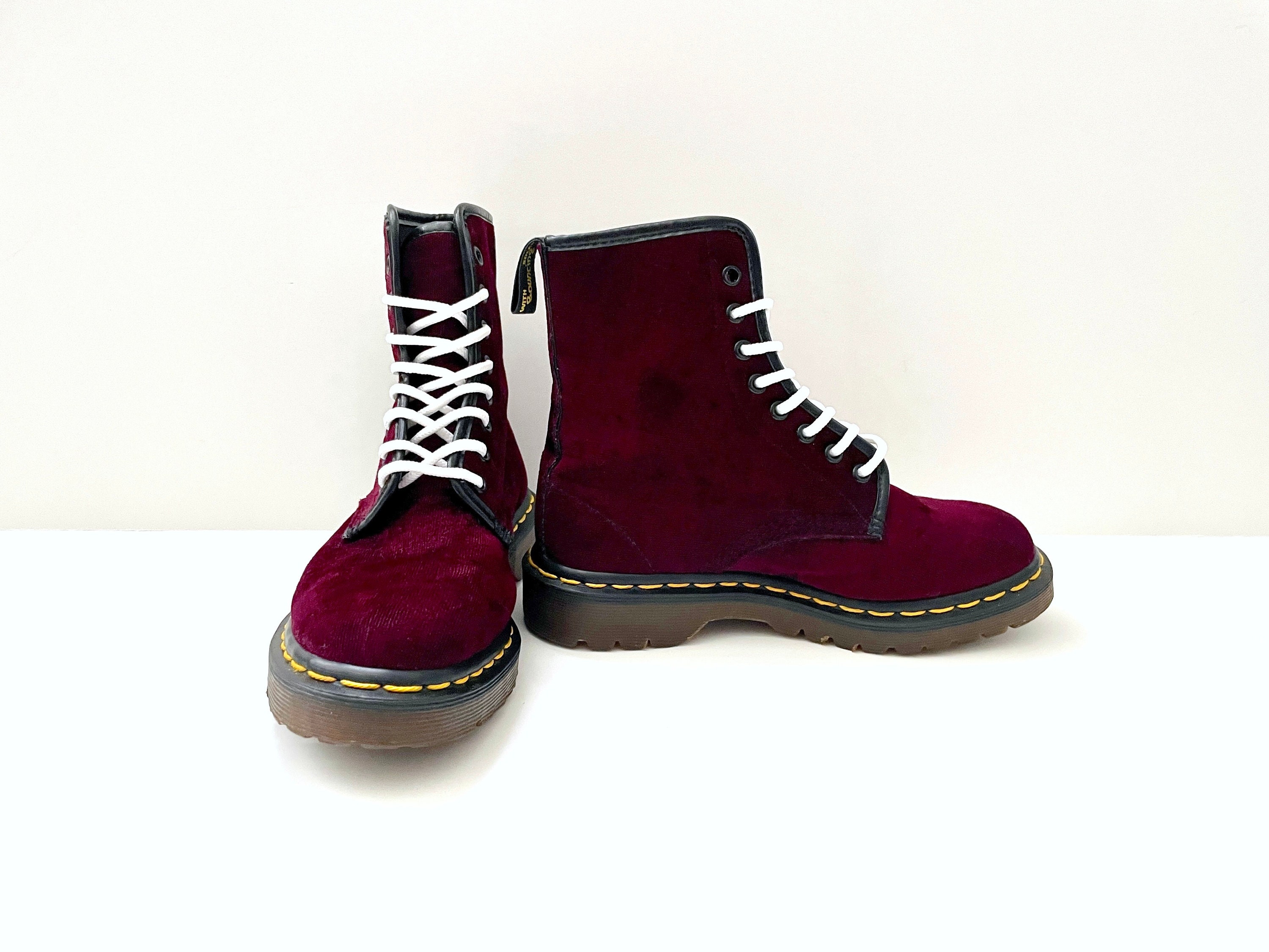 ✔️ #46 BNWOT Dr Martens Velvet Chelsea Boots in Deep Burgundy 2976 Smooth Leather Platform Chelsea Boots in Burgundy | Dr  main image 3