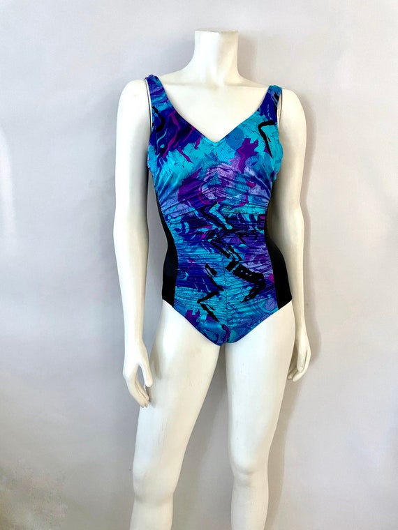 Vintage Swimwear Women S 80 S Abstract One Piece S Gem