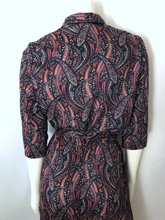 Vintage 70's Black Red Floral Dress by Anthony Ri… - image 10