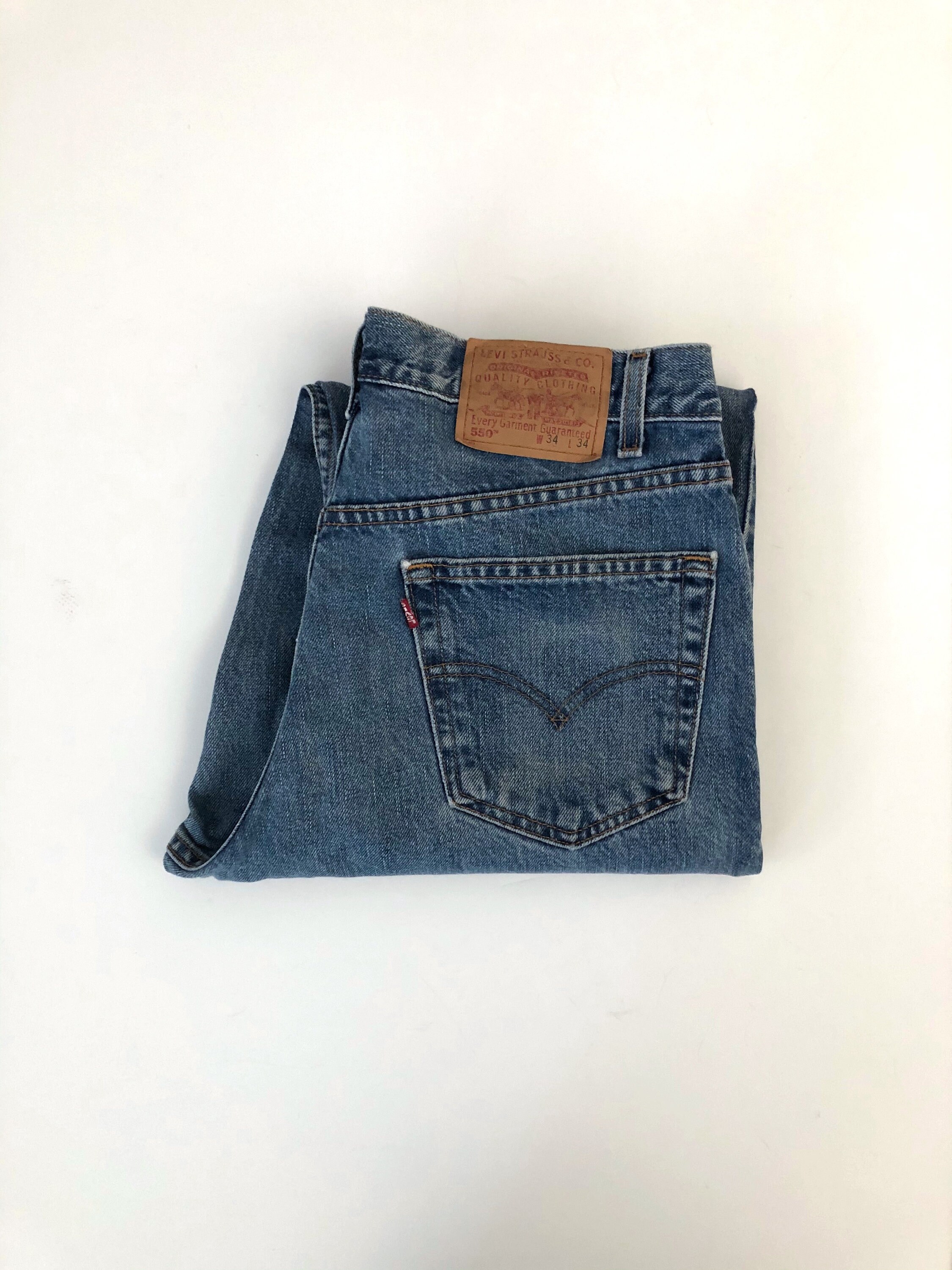 90's Levi's 550 Jeans, Relaxed Fit, Red Tab, Denim (33) - Etsy Canada