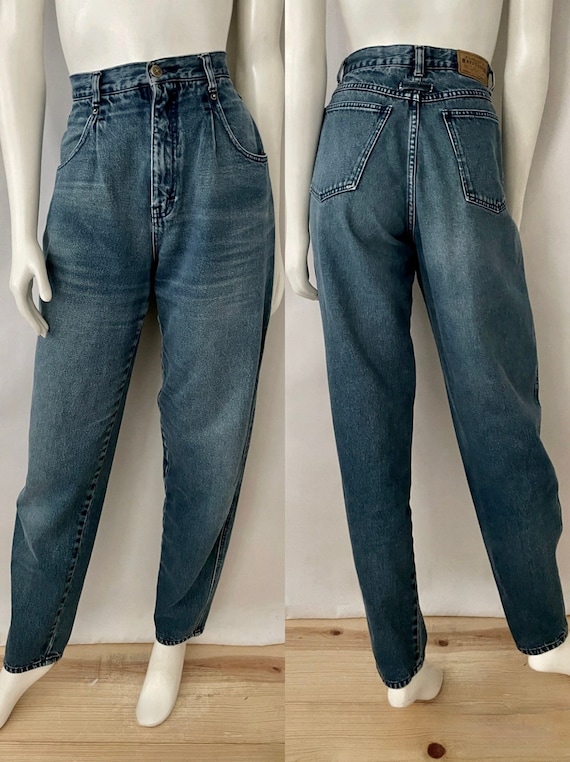 Vintage 80's Brittania Jeans, High Waisted, Taper… - image 1