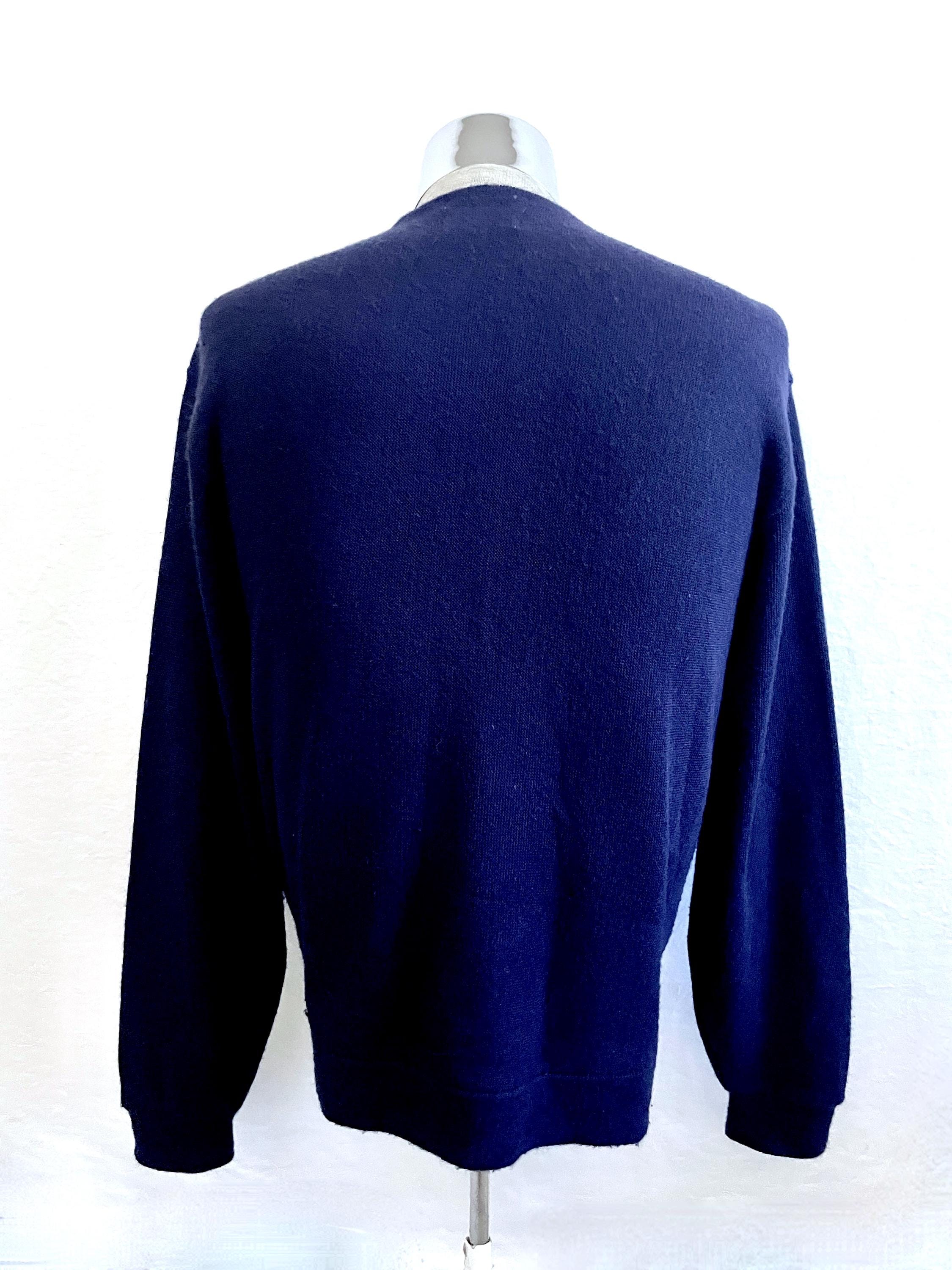 トップス 70s- Acryl cardigan navy Vintage 70s Penguin Grand Slam Acrylic Cardigan Sweater