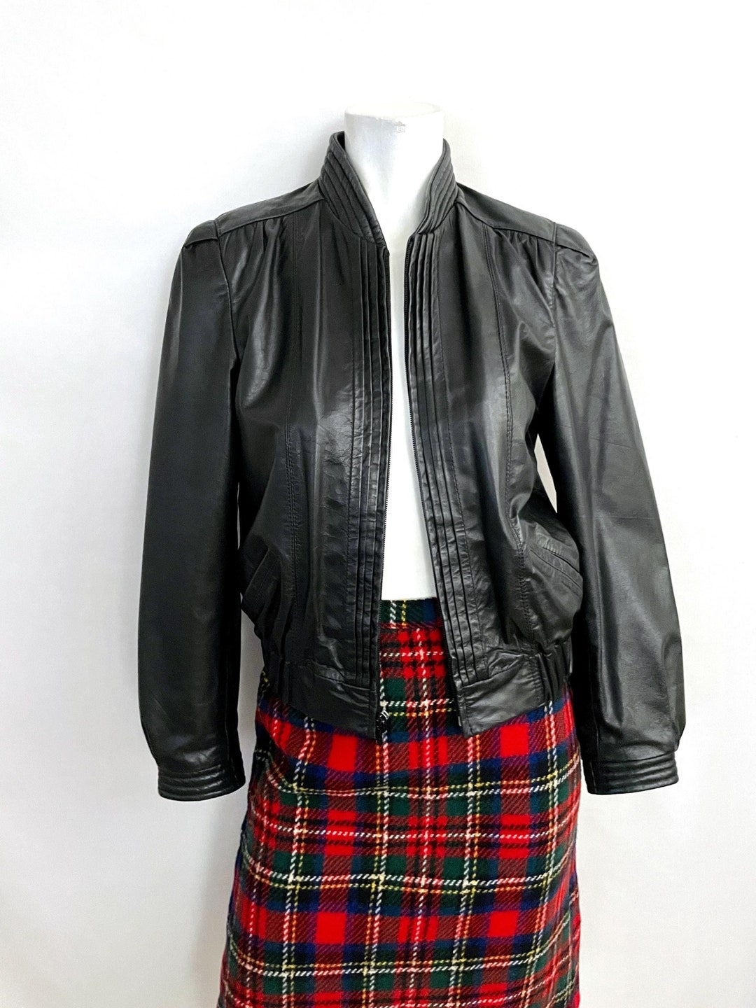 [FALLETT] Vintage washed leather jacket /追跡付 Vintage 80's Black, Leather Jacket by Winlit (size 2) - Etsy