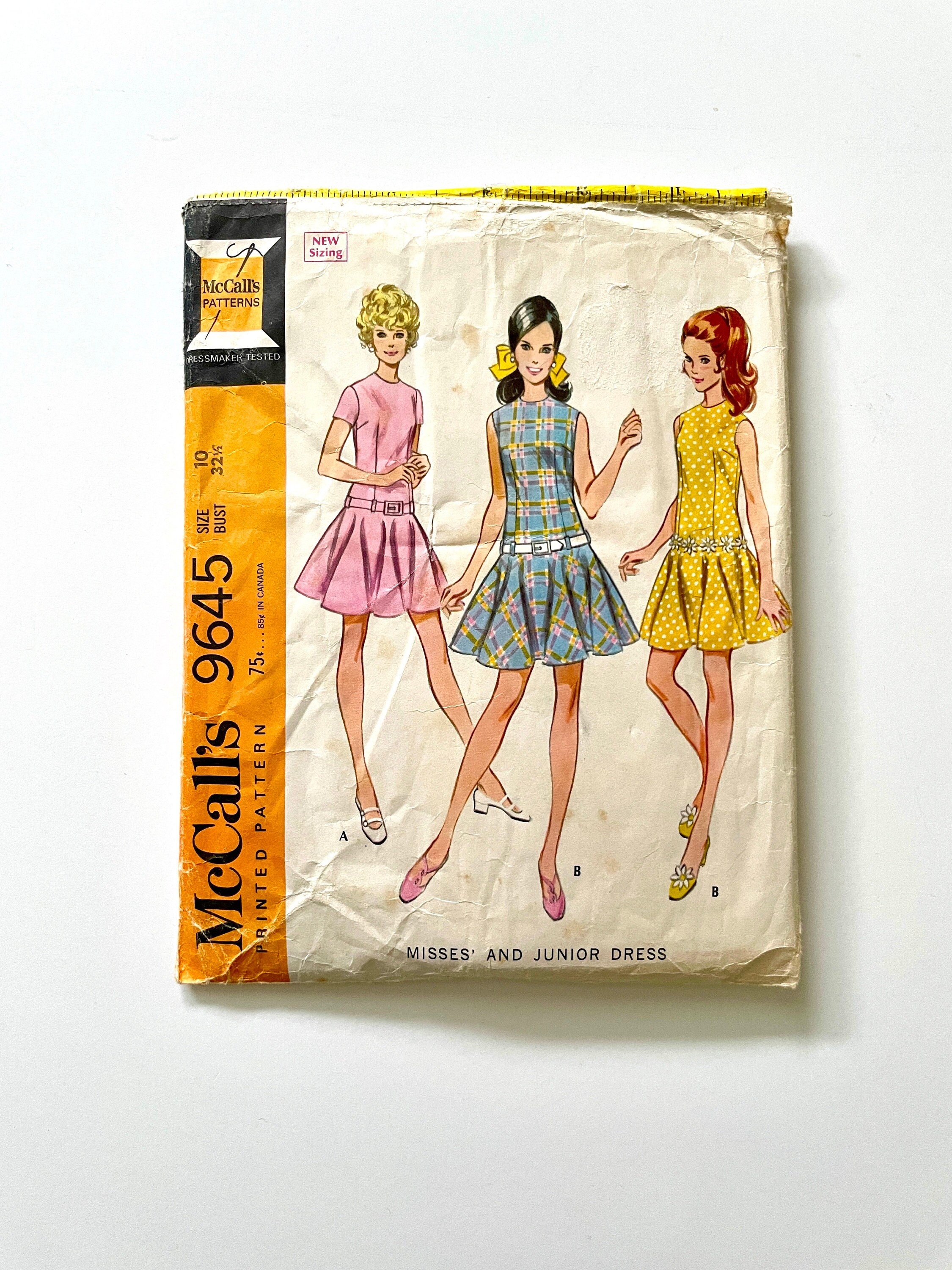 60's Uncut Mccall's 9645, Mod Dress in Two Versions (S) - Etsy