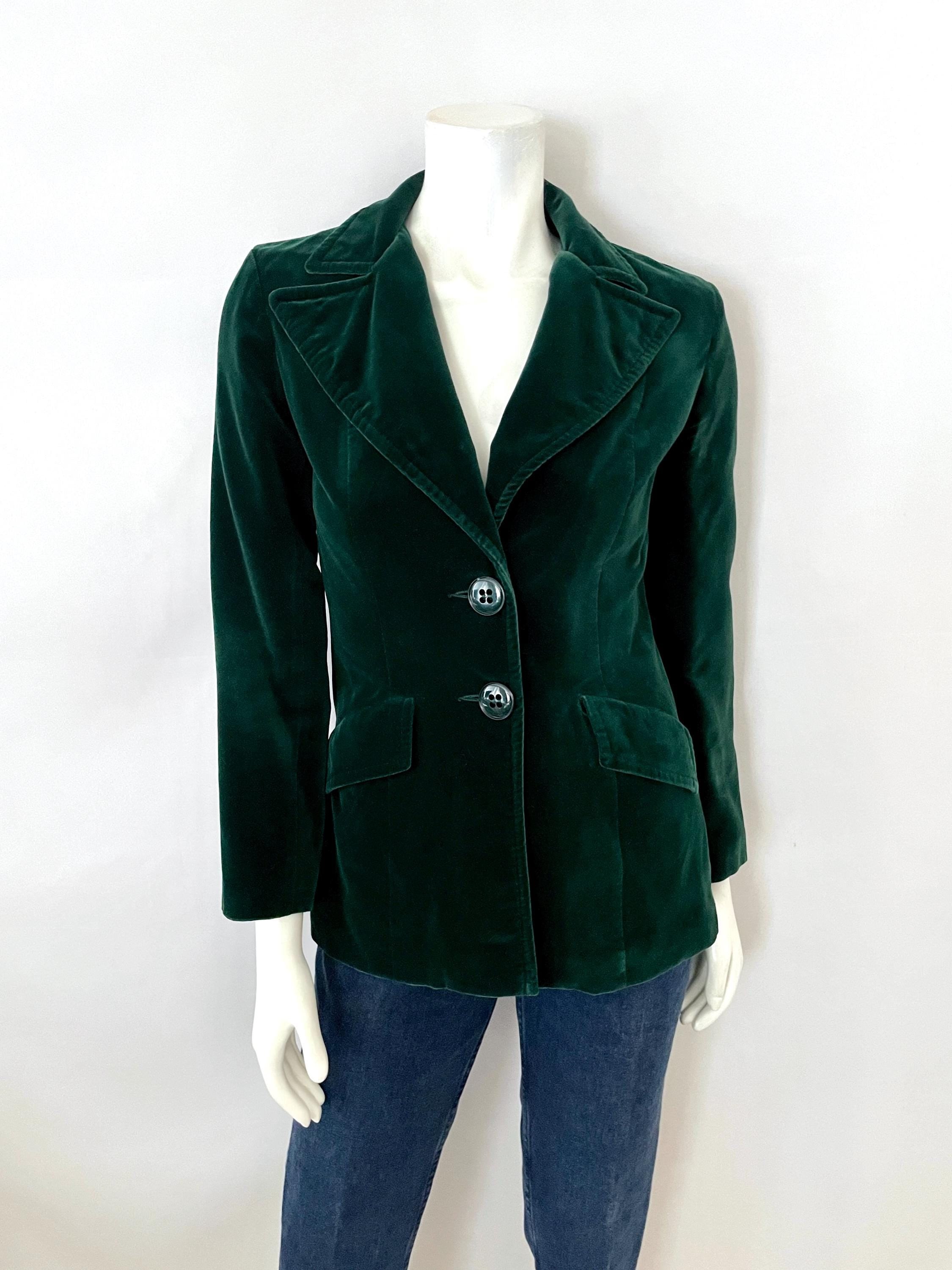 Emerald green velvet coat hot sale