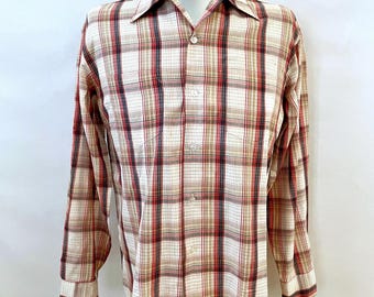 80's JC Penney, Plaid, Long Sleeve, Shirt (M)