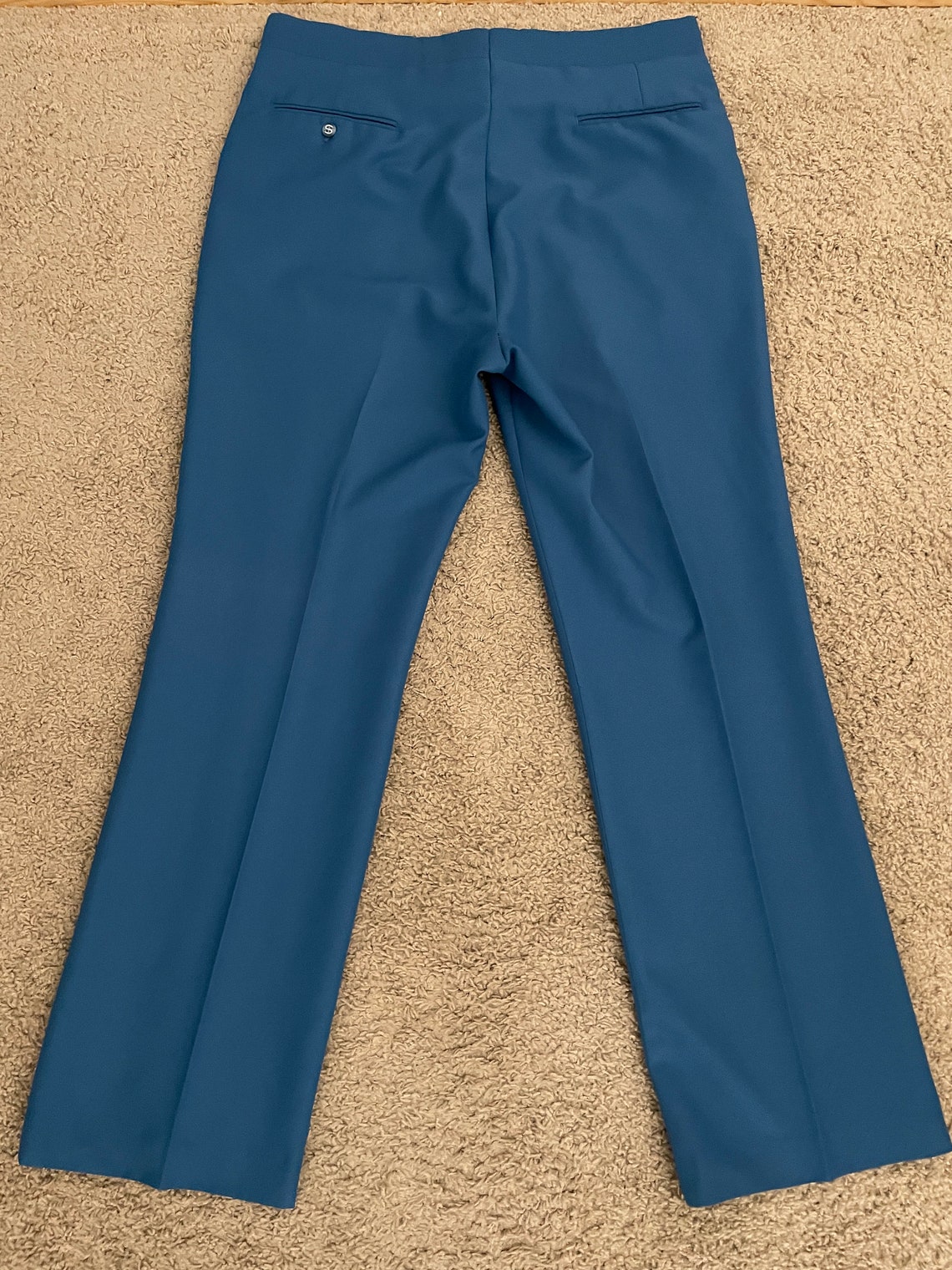 Vintage Men's 70's Sansabelt Blue Polyester Pants | Etsy