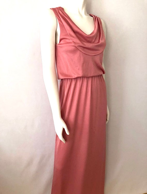 Vintage 70's Mauve, Maxi Dress, Full Length, Slee… - image 3