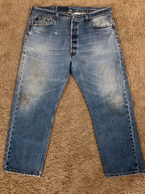 Vintage 90's Levi's 501, Jeans, Distressed, Red T… - image 3