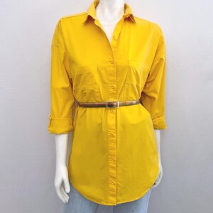 80's Gitano, Yellow, Long Sleeve, Blouse (L)