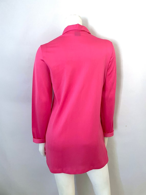 Vintage 60’s Hot Pink Mod Shirtdress by Sears (M) - image 10