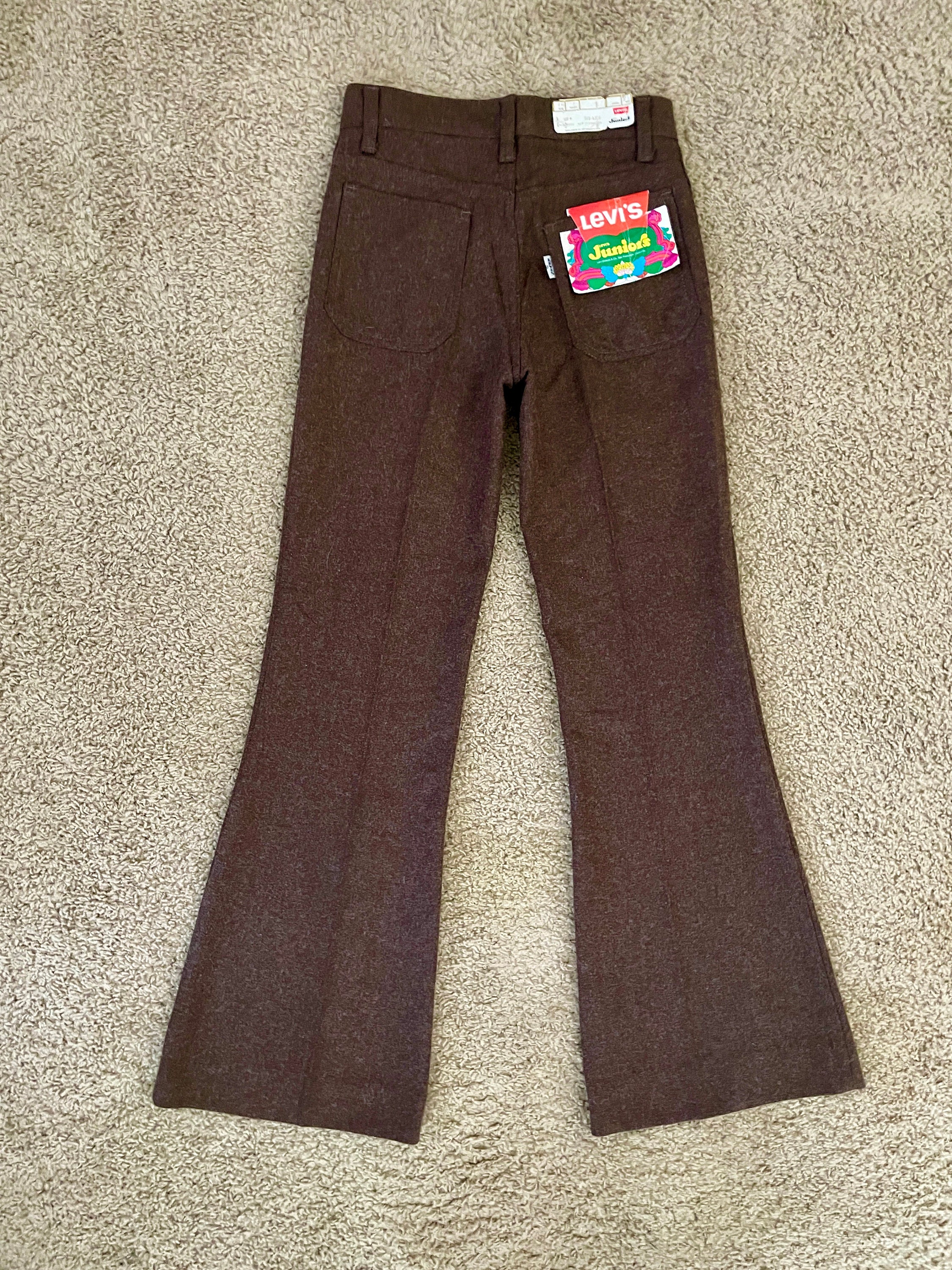 70's Deadstock Big E Levi's, Bell Bottoms, Brown Wool Blend
