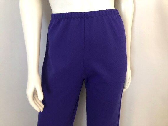 Vintage 70's Purple, High Waisted, Polyester, Fla… - image 6