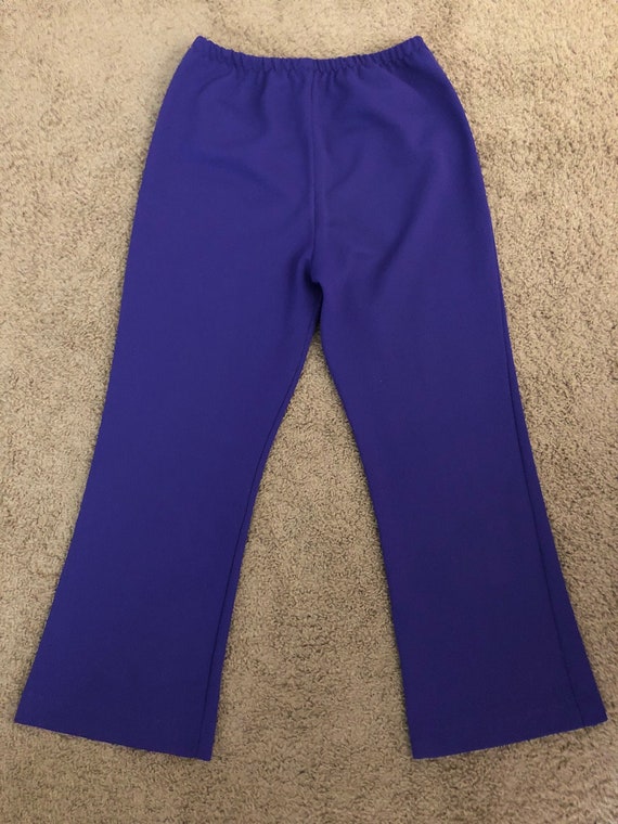 Vintage 70's Purple, High Waisted, Polyester, Fla… - image 5