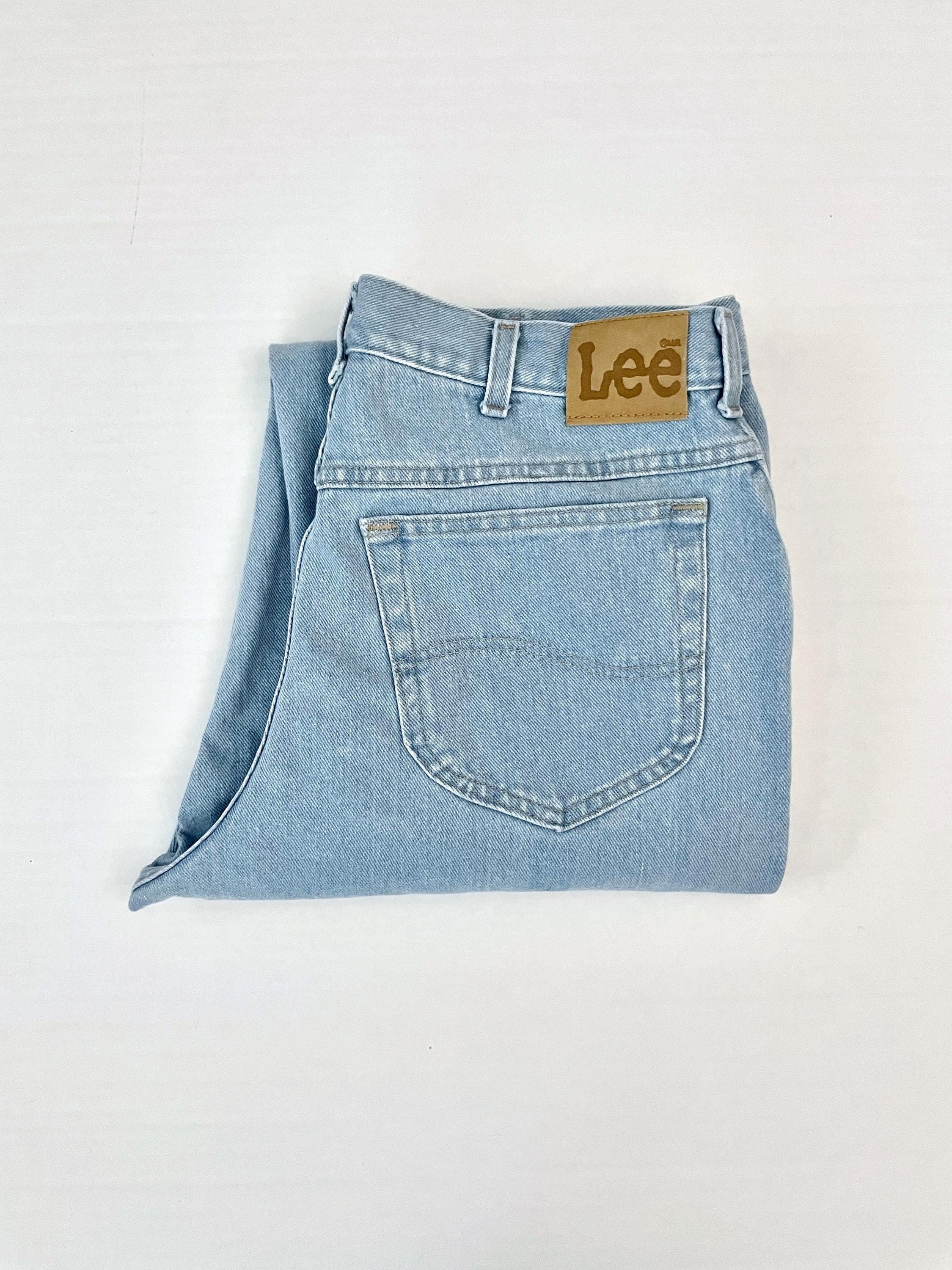 80s USA製 Lee W44L32 バギー微フレア ストレッチジーンズ